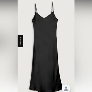 Black Silk Midi Dress